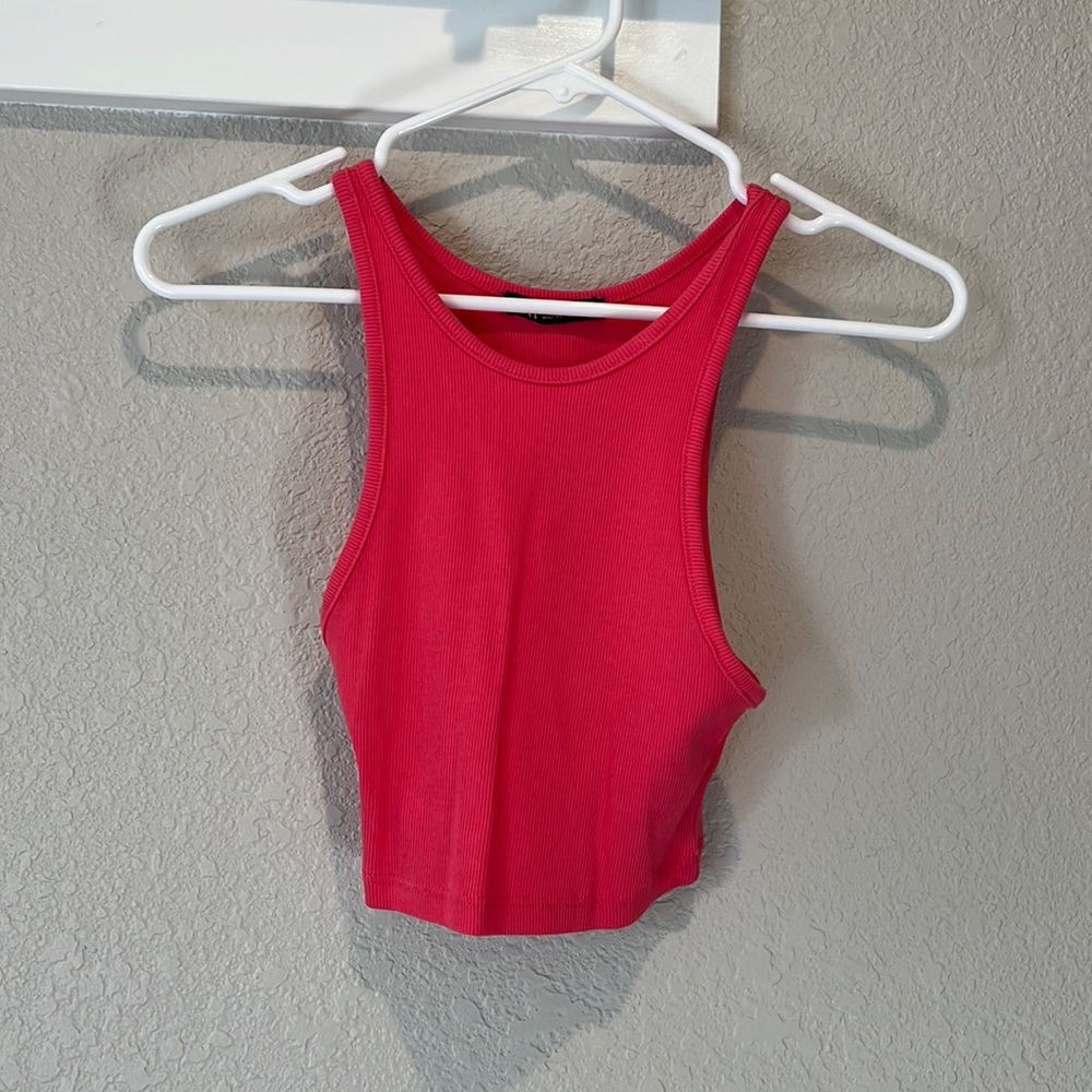 Zara nwot hot pink ribbed crop to